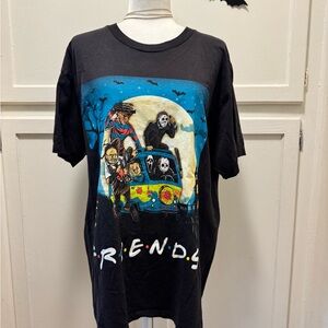 Friends ft. Horror Black Graphic Tee